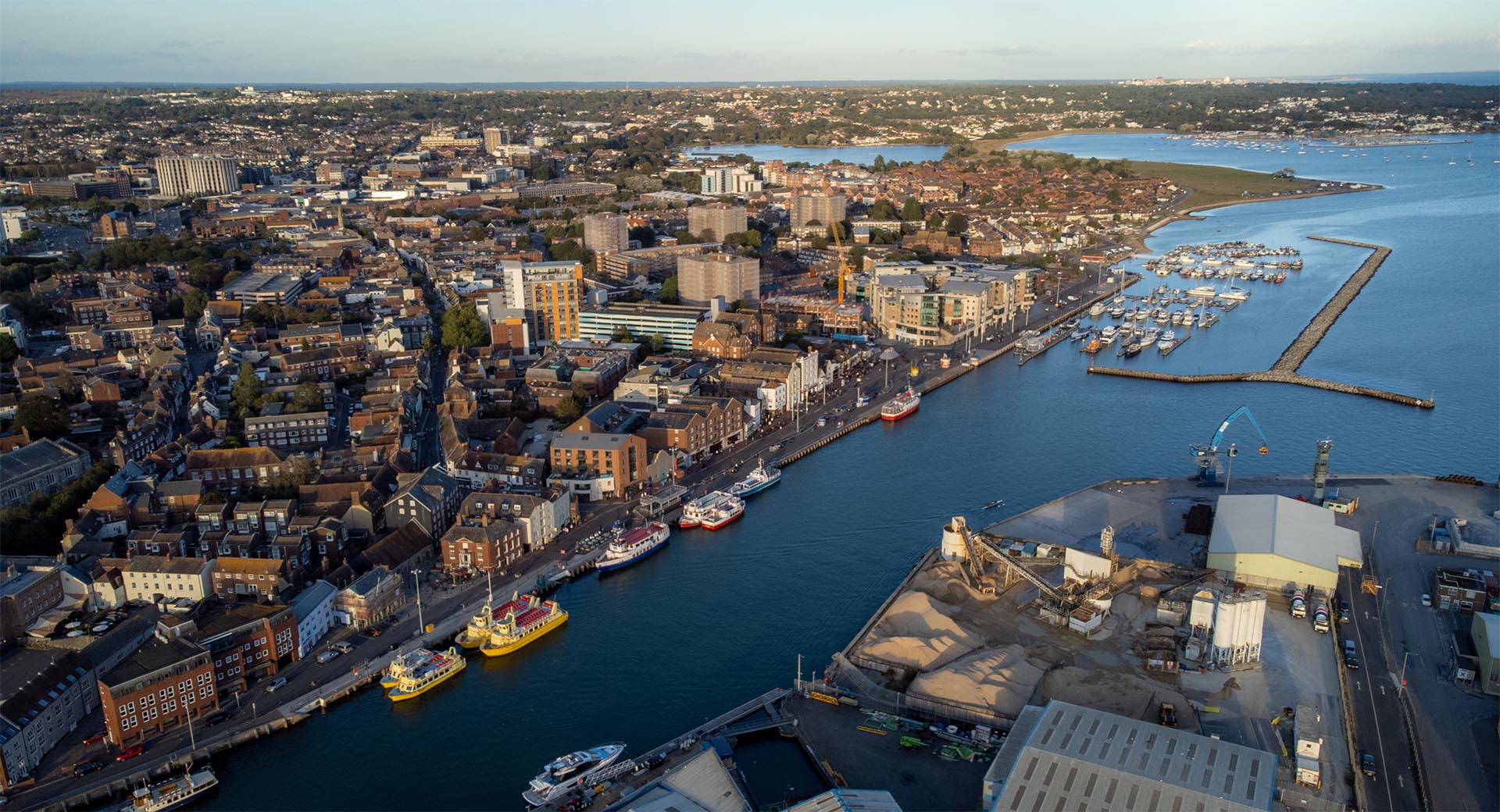 Poole harbour aerial view
